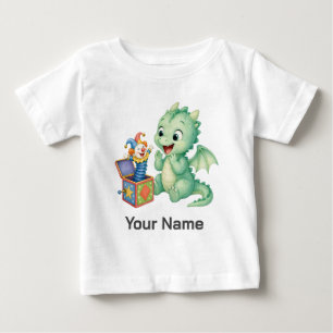 オーダーメイド グリーン ベイビードラゴン ジャッキンボックス ベビーTシャツ