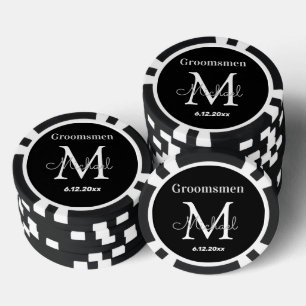 オーダーメイド グルームズマン ブラック&ホワイト ウェディング ポーカーチップ