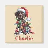 オーダーメイド グレートハウンド ポインター クリスマス マグネット (正面)