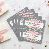 オーダーメイド グレー & ピンク 桜 ウェディング  ラベル