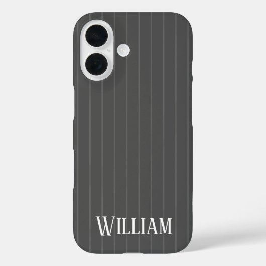 オーダーメイド グレー ピンストライプ Case-Mate iPhoneケース (裏面)