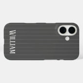 オーダーメイド グレー ピンストライプ Case-Mate iPhoneケース (裏面 (横))