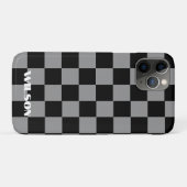 オーダーメイド グレー&ブラック チェック Case-Mate iPhoneケース (裏面(横))