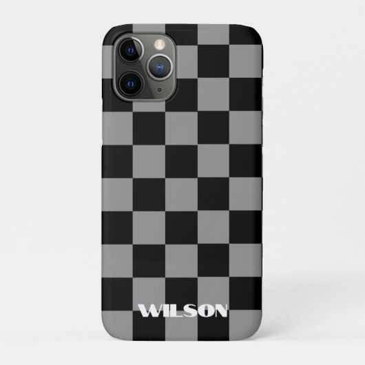 オーダーメイド グレー&ブラック チェック Case-Mate iPhoneケース (裏)
