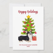 オーダーメイド コーギー犬の家族のクリスマス シーズンカード (正面)