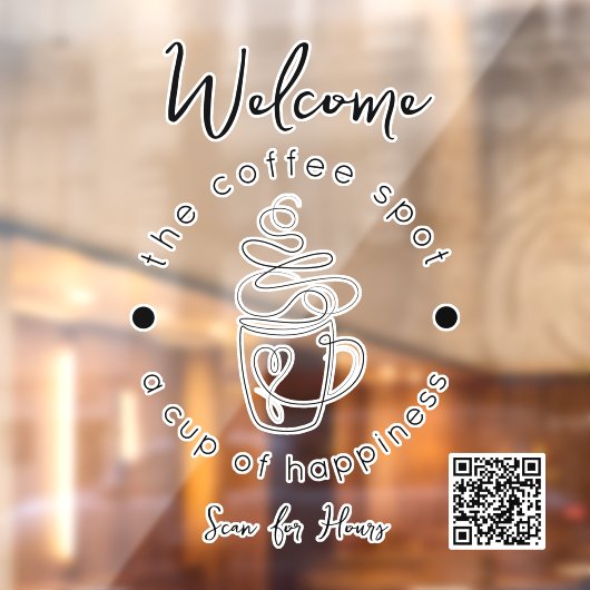 オーダーメイド コーヒーショップ あなたのロゴ 現代のミニマリスト ウィンドウサイン (シート2)