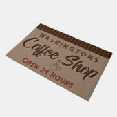 オーダーメイド コーヒーショップ サイン ドアマット (アングル)