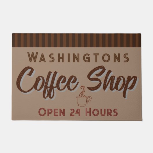 オーダーメイド コーヒーショップ サイン ドアマット (正面)