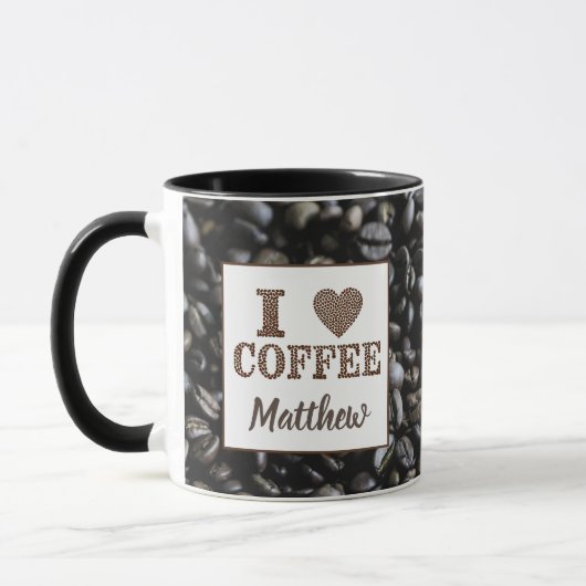 オーダーメイド コーヒー好き マグカップ 陶器 (左)