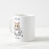 オーダーメイド コーヒー 猫 デザイン マグカップ (正面左)