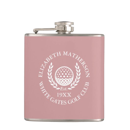 オーダーメイド ゴルフクラブ 名前 Dusty Rose Pink フラスク (正面)