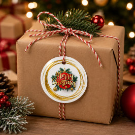 オーダーメイド ゴールデン メリークリスマス ギフトタグ フェイバータグ