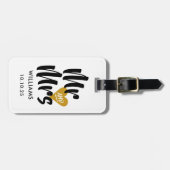 オーダーメイド ゴールドハート Mr and Mrs ラゲッジタグ (正面横)