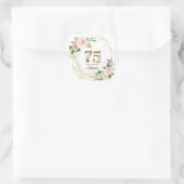 オーダーメイド ゴールド+フラワー 75歳の誕生日 スクエアシール (バッグ)