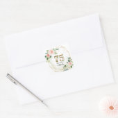 オーダーメイド ゴールド+フラワー 75歳の誕生日 スクエアシール (封筒)