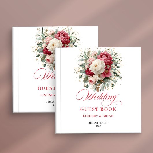 オーダーメイド ゴールド ボホー 結婚式 ゲストブック フローラル