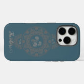 オーダーメイド ゴールド ロココ ロータス 装飾 マンダラ Case-Mate iPhoneケース (裏面 (横))