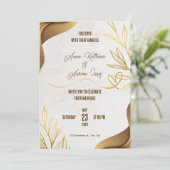 オーダーメイド ゴールド 結婚式 パーティー 招待状 カード (スタンド正面)
