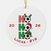 オーダーメイド サッカー選手 ふくろうのクリスマス セラミックオーナメント (正面)
