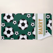 オーダーメイド サッカー スポーツ サマー ビーチタオル (正面)