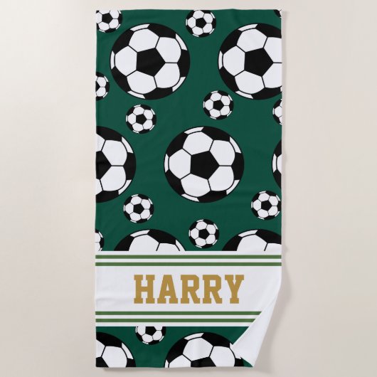 オーダーメイド サッカー スポーツ サマー ビーチタオル (正面)