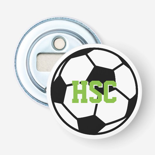 オーダーメイド サッカー ボール ビール瓶 オープナー 名入れ (正面)