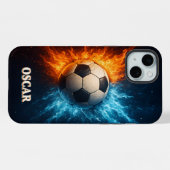 オーダーメイド サッカー iPhone 15 Plus カバー (裏面横)