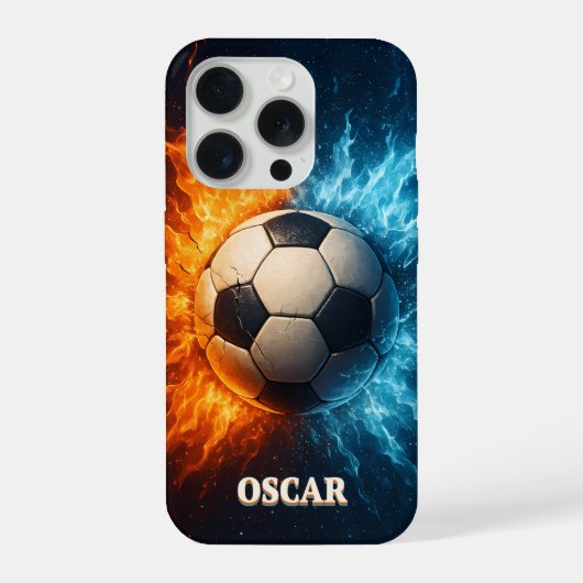 オーダーメイド サッカー iPhone 15 Pro カバー (裏面)
