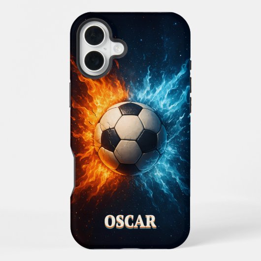 オーダーメイド サッカー iPhone 16 Plus カバー (裏面)