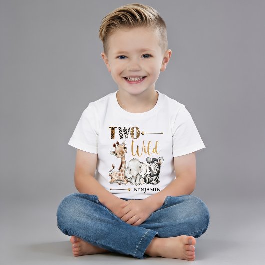 オーダーメイド サファリ 1歳 誕生日 お祝い ベビーTシャツ