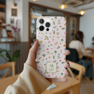 オーダーメイド サマーウォーターカラーモノグラム iPhone 15 PRO MAXケース