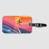 オーダーメイド サンセット パドルボード 荷物タグ ラゲッジタグ (正面横)