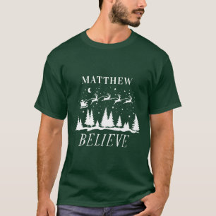 オーダーメイド サンタのそり クリスマスマッチ Tシャツ