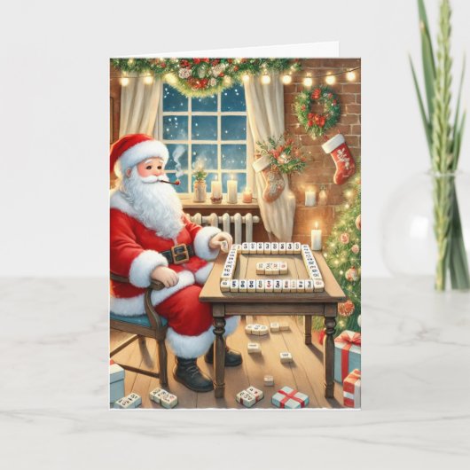 オーダーメイド サンタの麻雀クリスマス カード (正面)