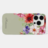 オーダーメイド サージブラウンフローラルネーム Case-Mate iPhoneケース (裏面 (横))