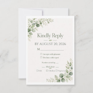 オーダーメイド サージ ユーカリプタス RSVP カード
