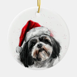 オーダーメイド シェー・ツー・ドッグ クリスマス セラミックオーナメント