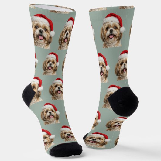 オーダーメイド シツズー クリスマス ソックス (傾斜あり)