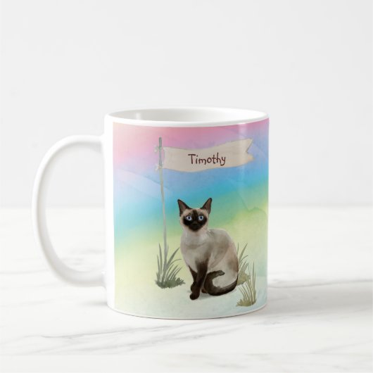 オーダーメイド シャム猫 ペット コーヒーマグカップ (左)