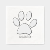 オーダーメイド シルバー箔押し 犬の足の画像 箔ナプキン (正面)