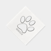 オーダーメイド シルバー箔押し 犬の足の画像 箔ナプキン (右)