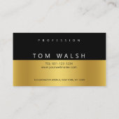 オーダーメイド シンプル エレガント ゴールド ブラック ビジネス カード (裏面)