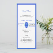 オーダーメイド シンプル ブルー ブライダルシャワー 招待状 (スタンド正面)