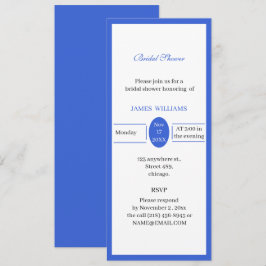 オーダーメイド シンプル ブルー ブライダルシャワー 招待状