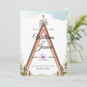 オーダーメイド シンプル ボヘミア ウェディング 招待状 (スタンド正面)