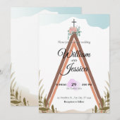 オーダーメイド シンプル ボヘミア ウェディング 招待状 (正面/裏面)