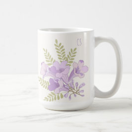 オーダーメイド ジャカランダの花 初期名入りマグカップ コーヒーマグカップ