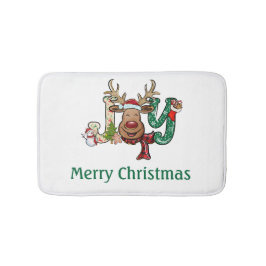 オーダーメイド ジョイ トナカイ 楽しい クリスマス ホリデー バスマット