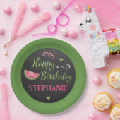 オーダーメイド スイカ 誕生日紙皿 ペーパープレート (パーティー)