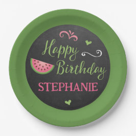 オーダーメイド スイカ 誕生日紙皿 ペーパープレート